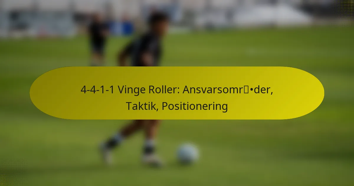 4-4-1-1 Vinge Roller: Ansvarsområder, Taktik, Positionering