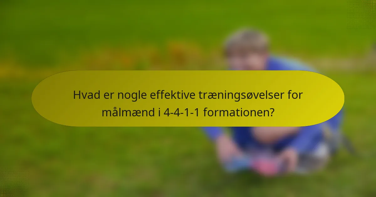 Hvad er nogle effektive træningsøvelser for målmænd i 4-4-1-1 formationen?