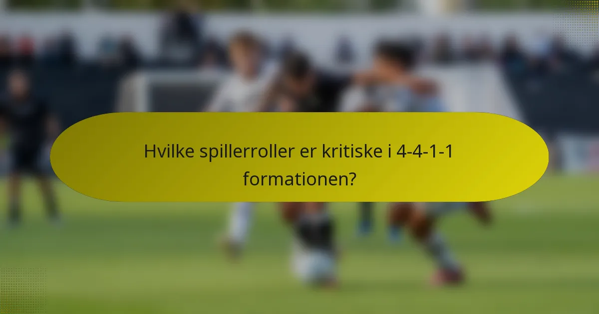 Hvilke spillerroller er kritiske i 4-4-1-1 formationen?